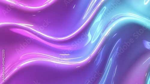 Abstract vibrant background with smooth neon waves and fluid shapes for modern design