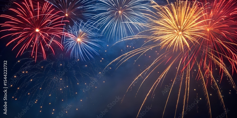 Fototapeta premium Fireworks background for celebration