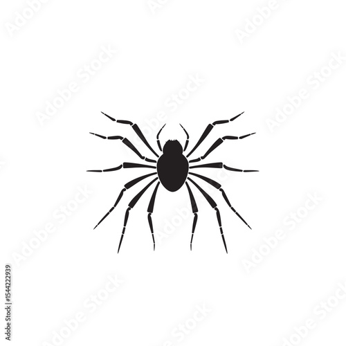 Isolated Vector of Black Spider Silhouette