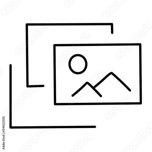 Upload Photo line vector