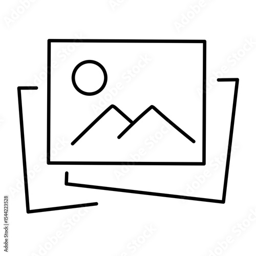 Upload Photo line vector