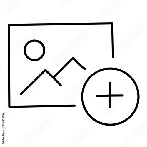 Upload Photo line vector