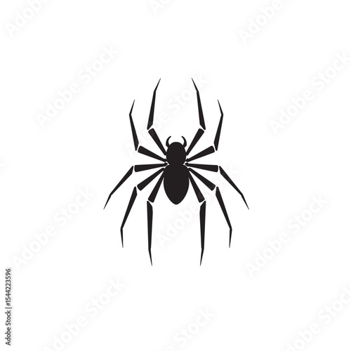 Realistic Spider in Silhouette Style