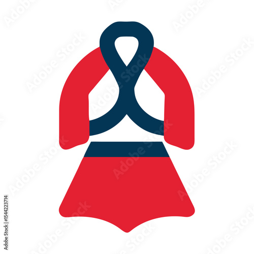 Red and Navy Blue Abstract Dress Design American Independence Day Patriotic Apparel Graphic