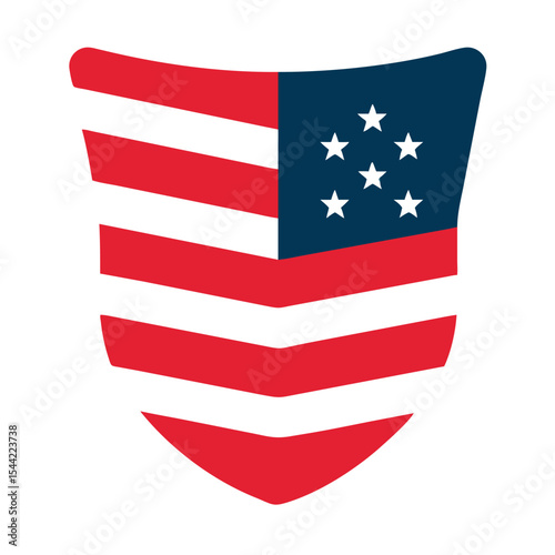Red and Blue American Flag Shield Graphic Patriotic Symbol Independence Day U S A Emblem 1