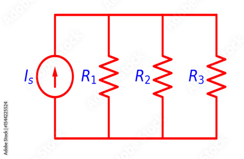 Parallel Resistor Circuit Diagram Electronics illustration for various educational school projects 