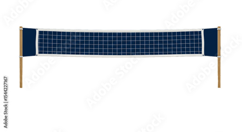 Volleyball net equipment for beach games and indoor sports court competition professional net system on transparent background