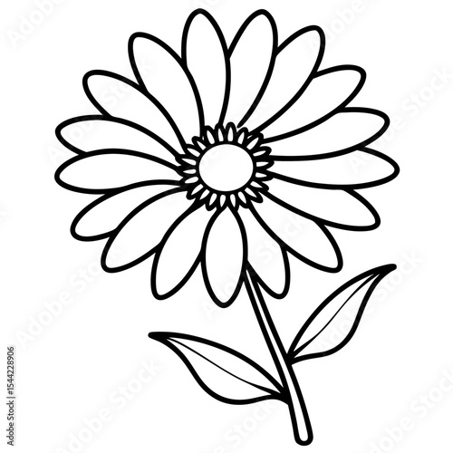 Simple Daisy Vector on White Background
