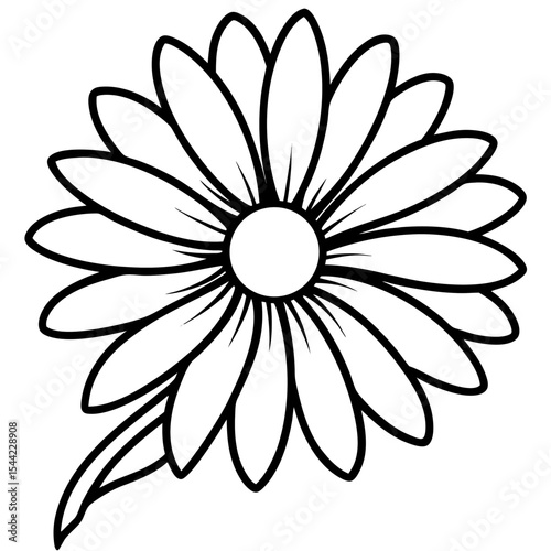 Simple Daisy Vector on White Background
