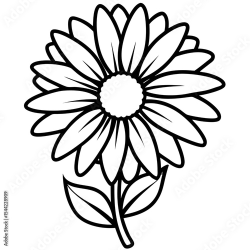 Simple Daisy Vector on White Background