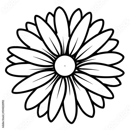 Simple Daisy Vector on White Background