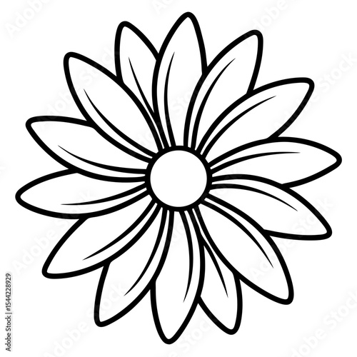 Simple Daisy Vector on White Background