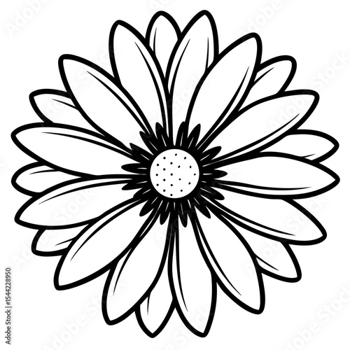 Simple Daisy Vector on White Background
