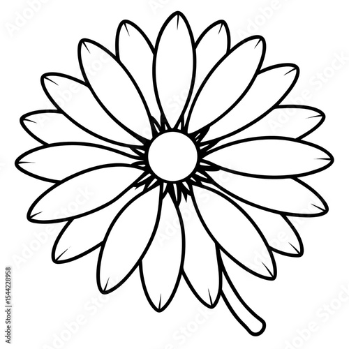 Simple Daisy Vector on White Background
