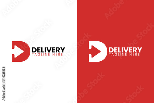 Initial letter D logo with arrow shape. Vector logo design template. Suitable for business, delivery service, travel, etc.