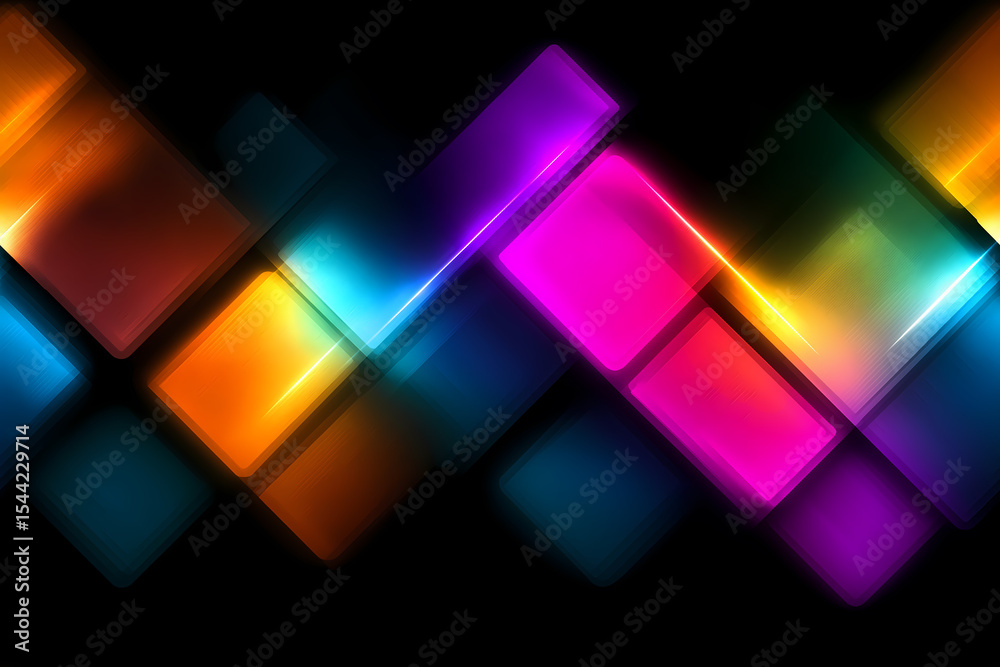 Obraz premium Seamless Glowing Neon Abstract Mosaic Pattern Background 