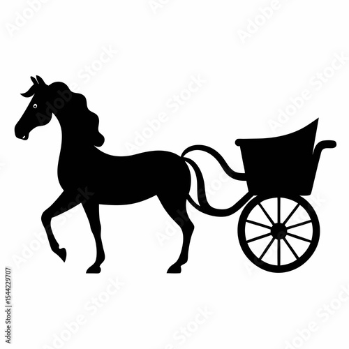 Horse Carriage silhouette vector illustration