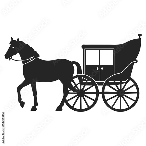 Horse Carriage silhouette vector illustration