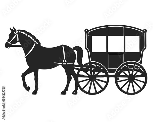Horse Carriage silhouette vector illustration
