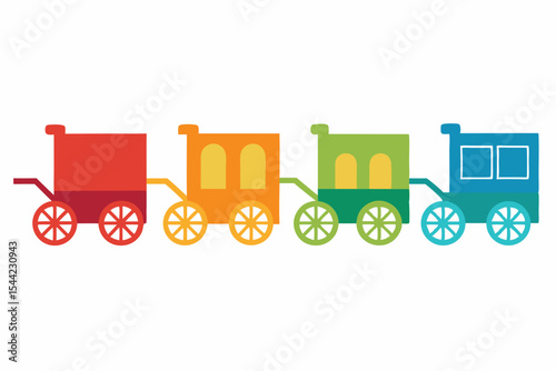 set of Moving Carriage silhouette vector illustration