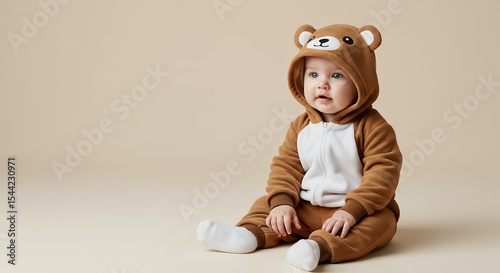 Baby in teddy bear costume