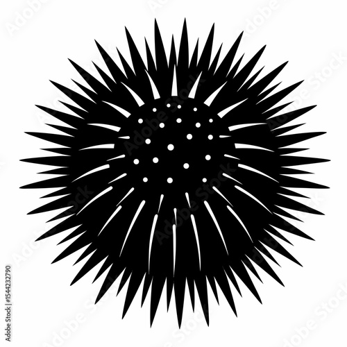 sea urchin silhouette vector black on white background