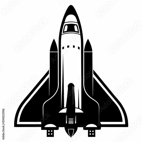 space shuttle silhouette vector black on white background