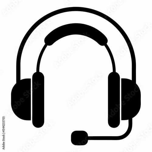 earphone silhouette on white-background