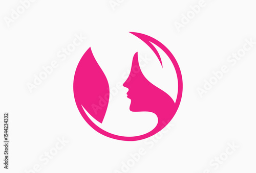 Natural Beauty Face Woman for salon, beauty care, cosmetic, treatment logo design element
