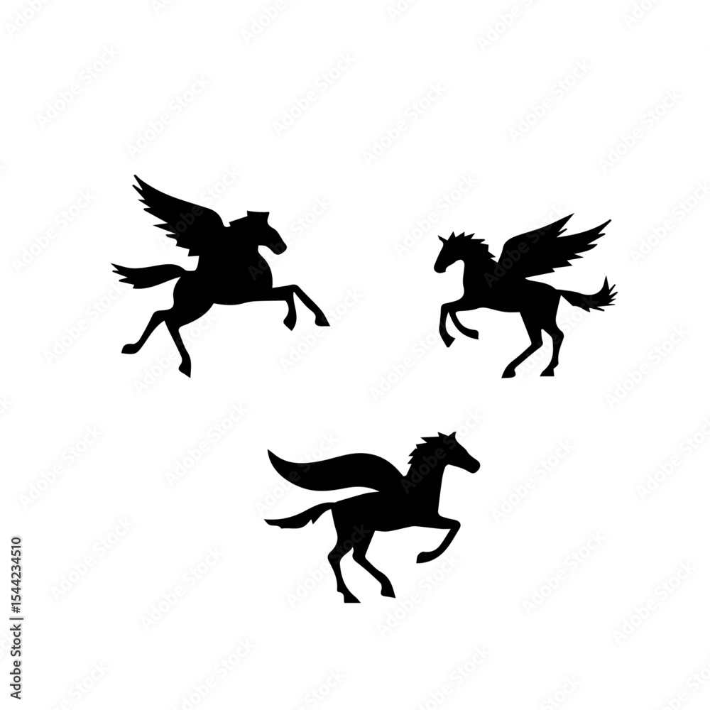 Fototapeta premium vector dignified flying horse