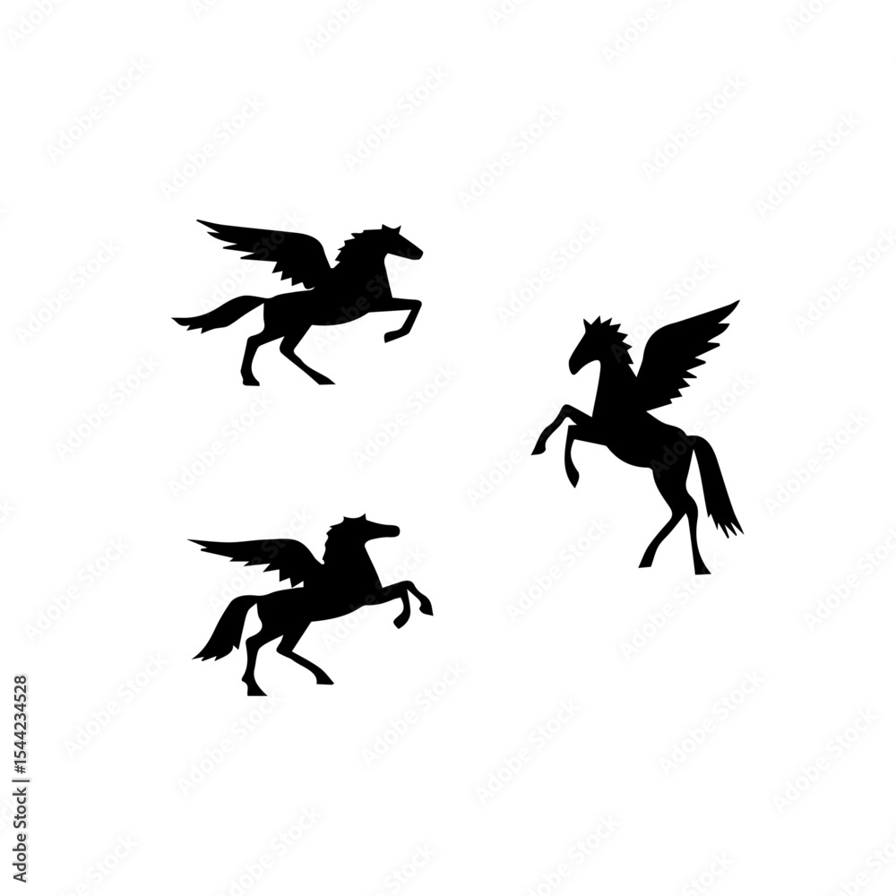 Naklejka premium dashing flying horse vector