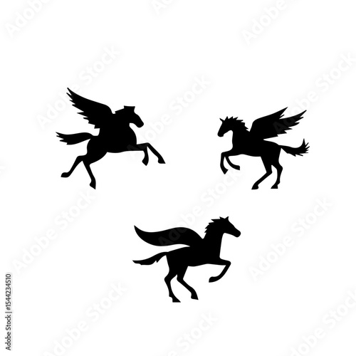 vector dignified flying horse