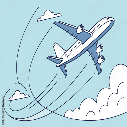 Modern Jet Airplane Flying in Sky – Air Travel and Transportation Concept