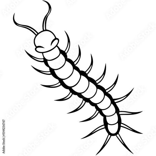 Minimal Centipede Vector Illustration
