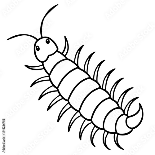 Minimal Centipede Vector Illustration
