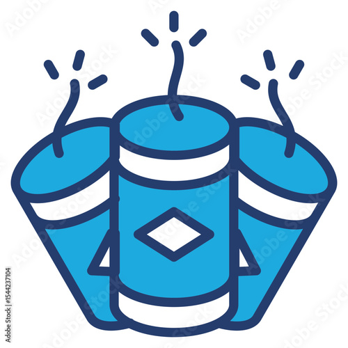 Firecracker blue color icon