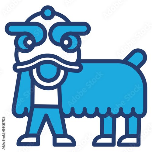 Lion Dance blue color icon
