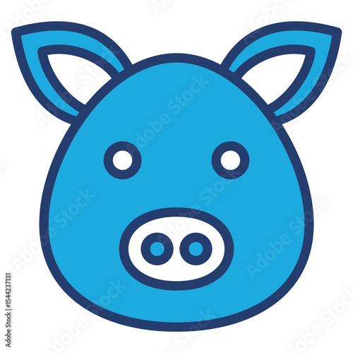 Pig blue color icon