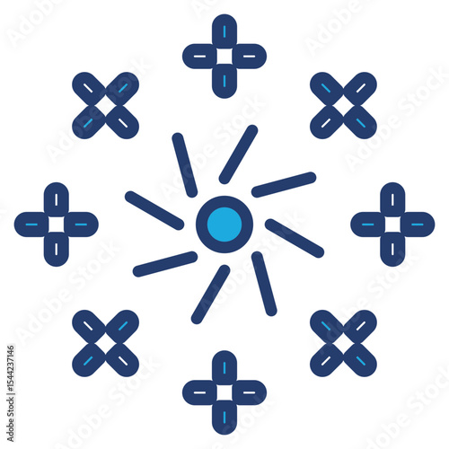 New Year blue color icon
