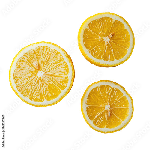 Vibrant Yellow Lemon, Half Sliced, Juicy Citrus Fruit, Refreshing