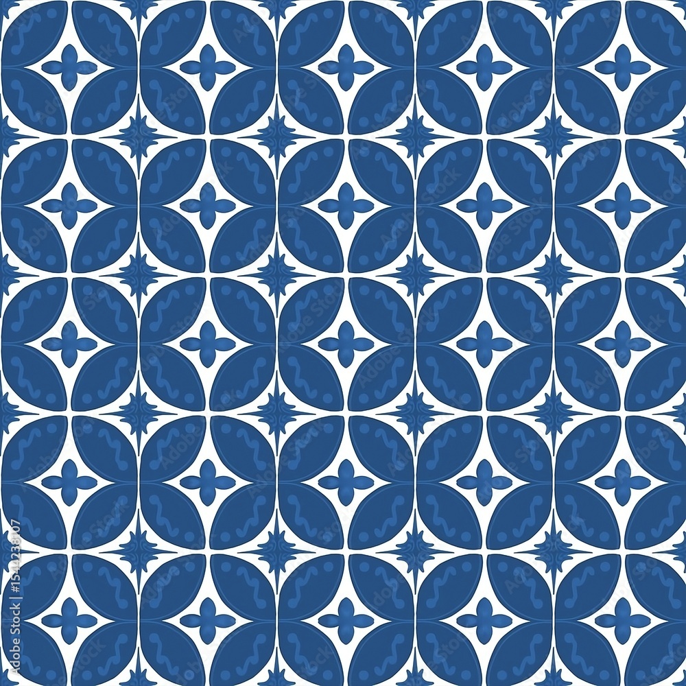 Fototapeta premium Batik Pattern in Blue