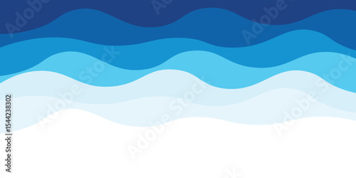 Sea waves layered vector background illustration and sea beach vector illustration eps10.