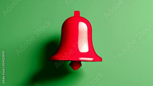 Red Notification Bell Ringing Animation on Green Background