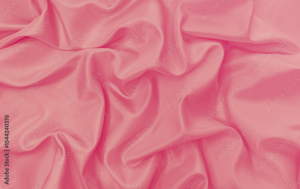 Obraz premium Pastel light magenta deep ultra pink candy french rose bubble gum rouge brink watermelon lipstick dazzle delicate silk satin background. Gentle banner for design. Luxury wavy folded cloth surface 