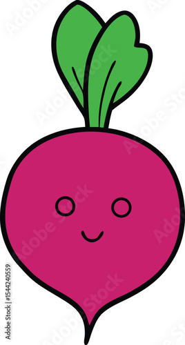 Cute cartoon radish character illustration for kids