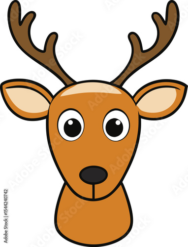 Cute cartoon reindeer head illustration for children s designs
