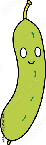 Cute cartoon cucumber character illustration for kids