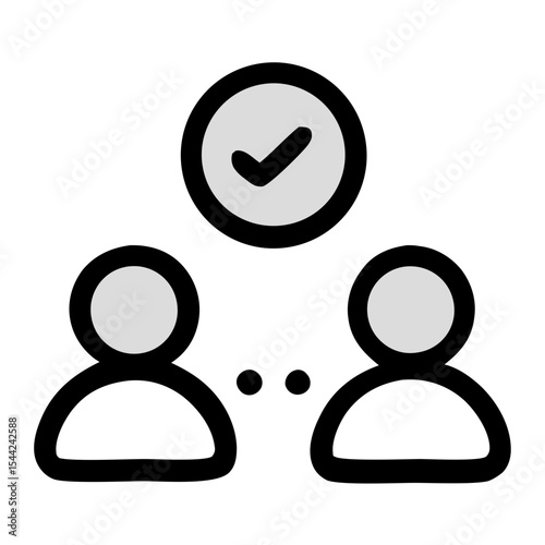 Doodle Handdrawn Connected People Approved Circle Checkmark Social Icon