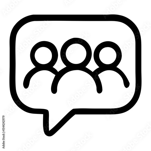 Line Art Bubble Chat People Group Conversation Communication Icon