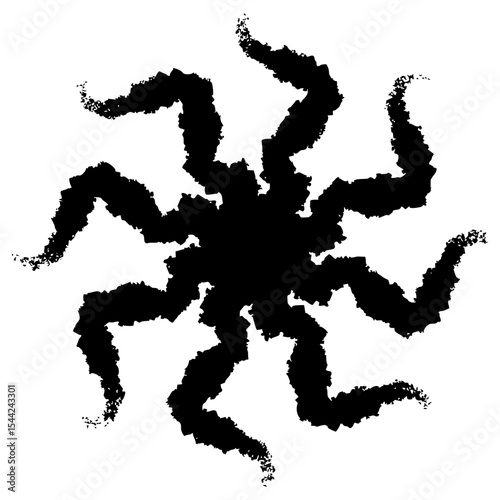 墨で描いた虫の足のような渦のベクターイラスト